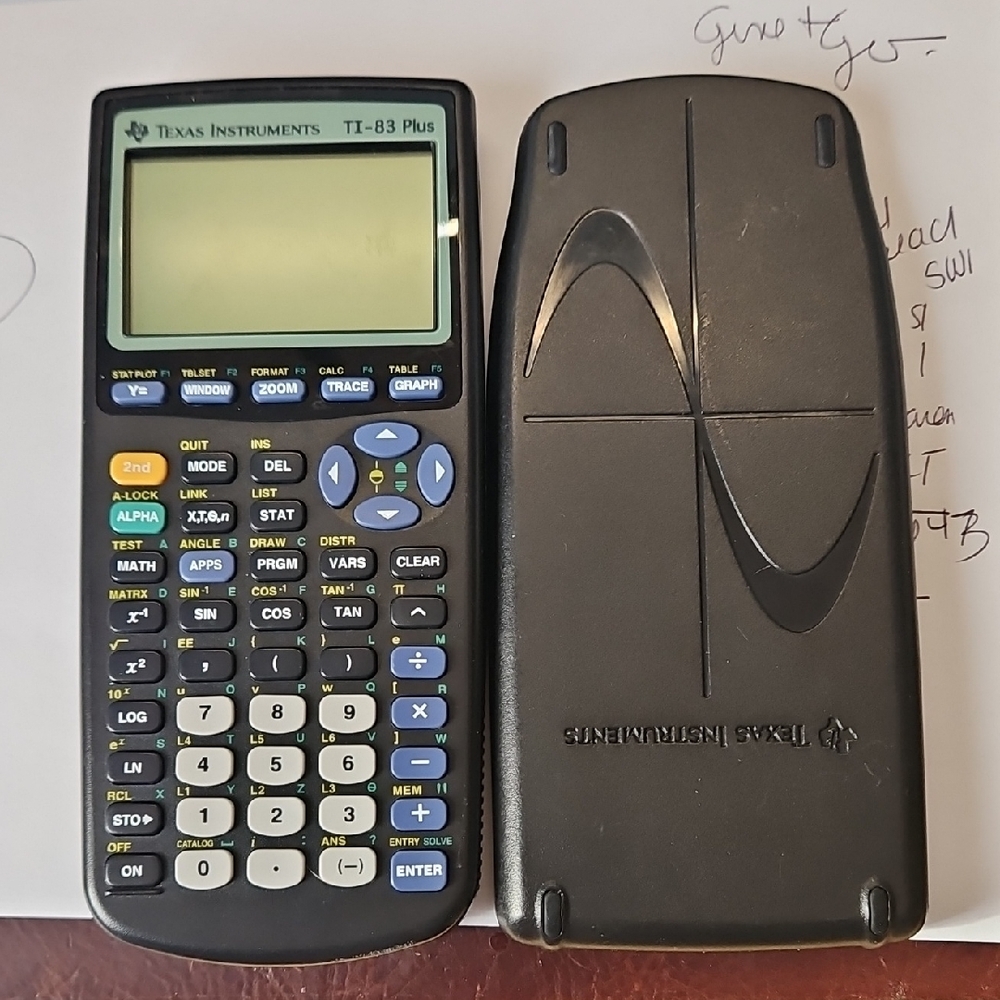 Texas Instruments TI-83 Graphing  Plus Black and Blue Calculator